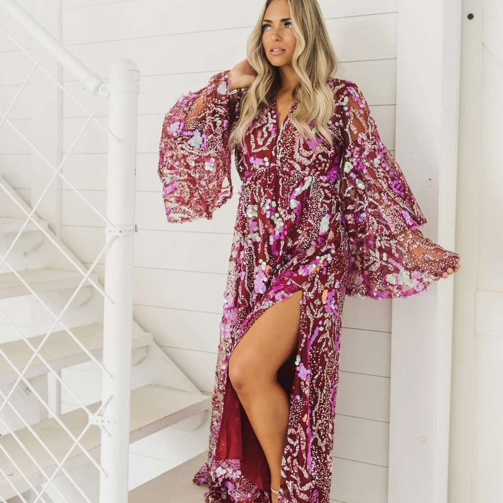 Buddy Love Sequin Colette Dress in Vino - Medium